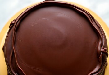 Obraz premium chocolate cake sitting on top of a yellow plate