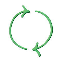 3d recycle arrow icon Recycling resources symbol Reuse of materials, zero waste, green environment, saving the planet