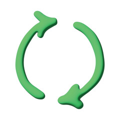 3d recycle arrow icon Recycling resources symbol Reuse of materials, zero waste, green environment, saving the planet