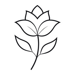 Minimalist flower outline illustration for logo design and creative projects