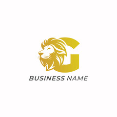design logo combine letter G and lion head