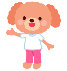かわいいイヌのキャラクター　女の子　運動着　スタッフ