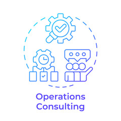 Operations consulting blue gradient concept icon. Teamwork organization, collaboration. Task management. Round shape line illustration. Abstract idea. Graphic design. Easy to use in infographic