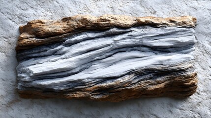 Natural edge marble sheet in white with gray veining, with natural gradients and variations