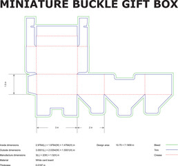 Detailed vector illustration of a miniature buckle gift box template for design