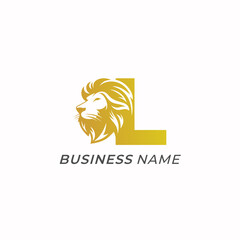 design logo creative letter L and lion head
