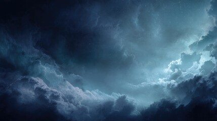 Obraz premium Celestial Cloudscape: A Dreamlike, Dark Blue Night Sky