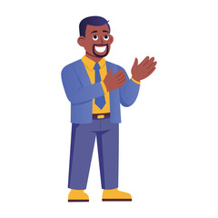 A flat style illustration of clapping character 