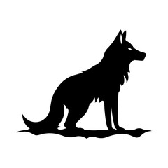 A large wild wolf symbol in the center. Isolated black symbol