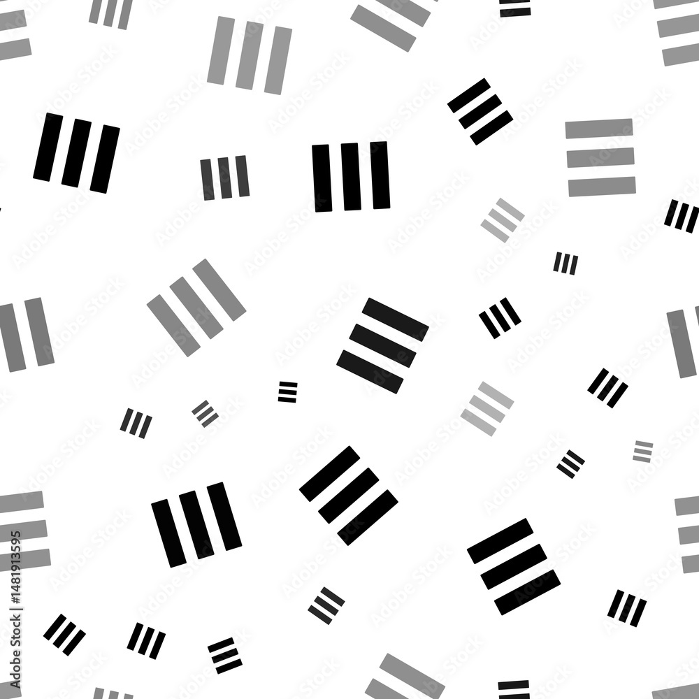 Poster seamless vector pattern with identity symbols, creating a creative monochrome background with rotate