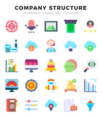 Company Structure icons Pack. Flat icons set. Company Structure collection set. Simple vector icons.