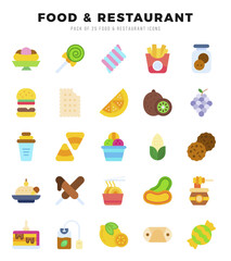 Set of Food and Restaurant icons. Vector Illustration.