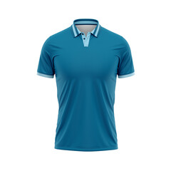 polo t-shirt template. Short sleeves, polo collar. Front side view.