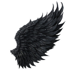 Obraz premium Dark, Detailed Angel Wing Graphic Design , isolated on white background png