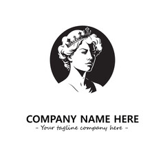 Head of queen logo company design vector illustration