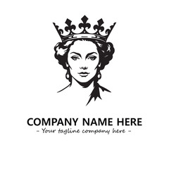 Head of queen logo company design vector illustration
