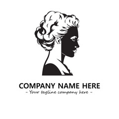 Head of queen logo company design vector illustration