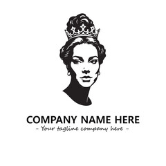 Head of queen logo company design vector illustration