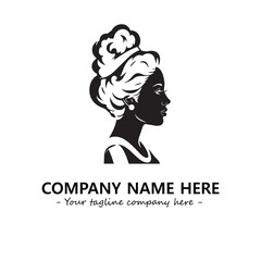 Head of queen logo company design vector illustration
