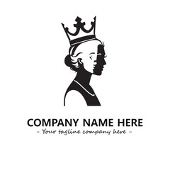 Head of queen logo company design vector illustration