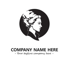 Head of queen logo company design vector illustration