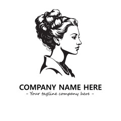 Head of queen logo company design vector illustration