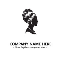 Head of queen logo company design vector illustration