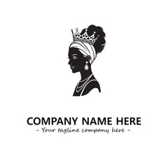 Head of queen logo company design vector illustration