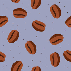 Cute coffee beans pattern background vector design