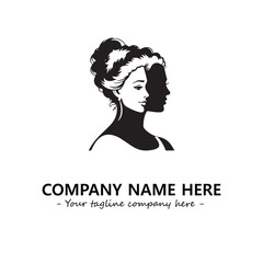 Head of queen logo company design vector illustration