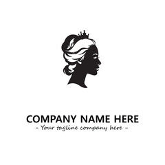 Head of queen logo company design vector illustration