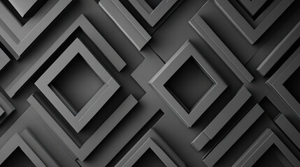 Abstract Gray Geometric Pattern:  Interlocking Squares and Lines