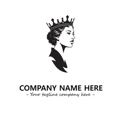 Head of queen logo company design vector illustration