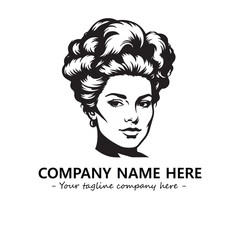Head of queen logo company design vector illustration