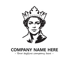 Head of queen logo company design vector illustration