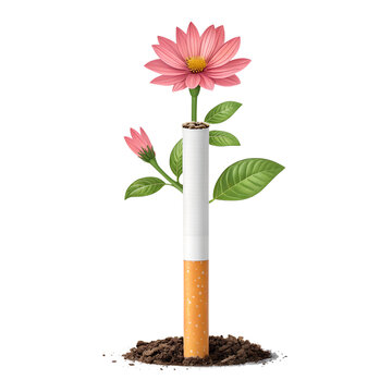 Pink flower growing in a small pot with green leaves in soil