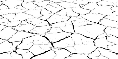 Closeup of dry fissure ground. White dried and cracked ground earth background.Gray crack on earth texture. erosion.	