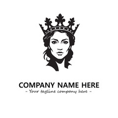 Head of queen logo company design vector illustration