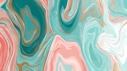 Fototapeta premium Galactic swirl with emerald green base and deep sapphire, lavender, and icy white streaks, like an aurora trapped in glossy oil