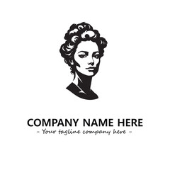 Head of queen logo company design vector illustration