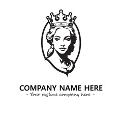 Head of queen logo company design vector illustration