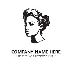Head of queen logo company design vector illustration