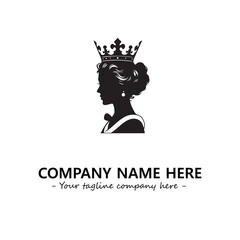 Head of queen logo company design vector illustration