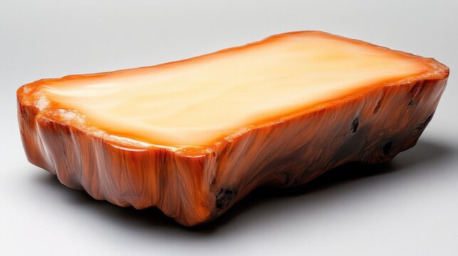 A block of wood that is actually a giant slice of cake.