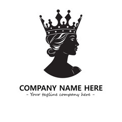 Head of queen logo company design vector illustration