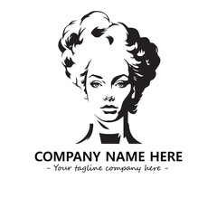 Head of queen logo company design vector illustration