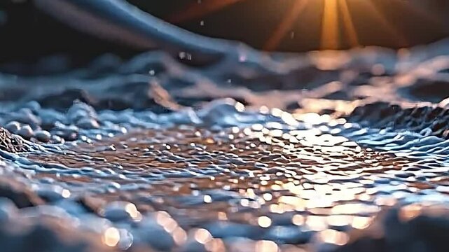 dynamic visually captivating scene of liquid splash captured close-up view. vibrant white liquid depicted mid-air creating intricate fluid pattern that resembles burst of energy dynamic...