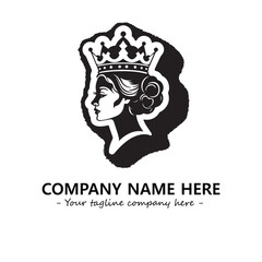 Head of queen logo company design vector illustration