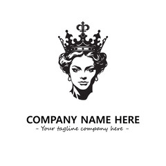 Head of queen logo company design vector illustration