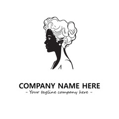 Head of queen logo company design vector illustration